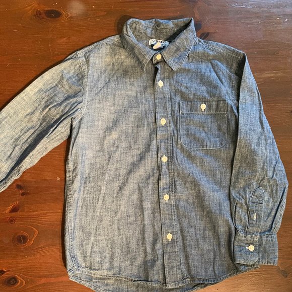 Old Navy Chambray Long Sleeve Button Down Boys M - Picture 1 of 3